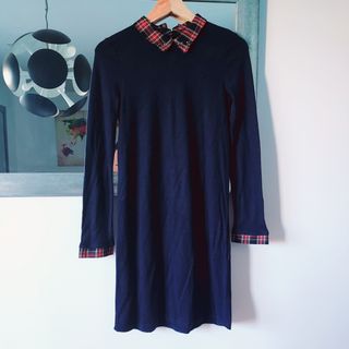 Vestido Springfield Azul Cuadros M