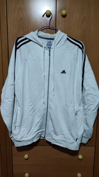 Sudadera Adidas blanca y negra hombre M
