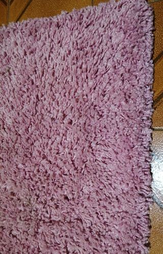 Alfombra de pelo largo rosa