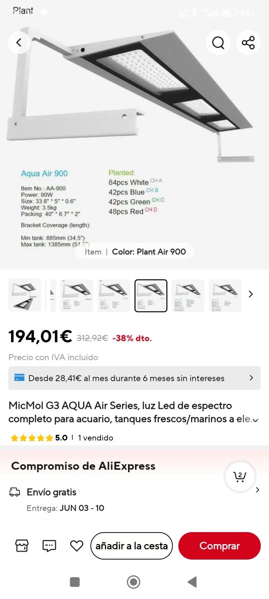 Pantalla Micmol acuario