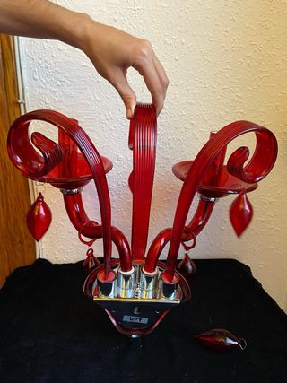 Lámpara de pared de Murano rojo