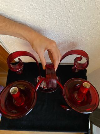 Lámpara de pared de Murano rojo