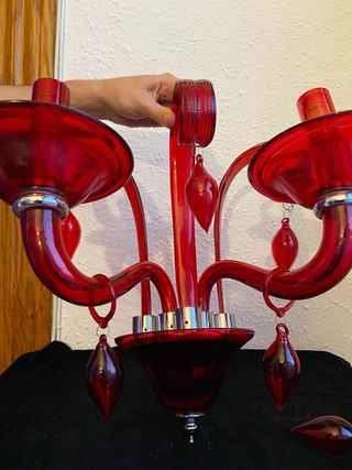 Lámpara de pared de Murano rojo