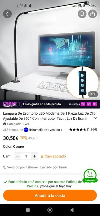 Lámpara flexo escritorio