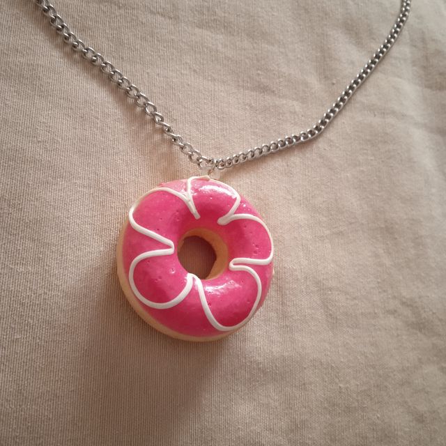 Colgante donut rosa handmade