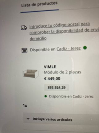 modulo sofá Ikea a estrenar