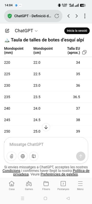 Equipo Alpino chica/mujer