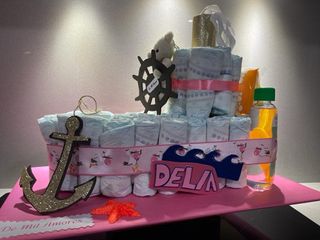 Tarta pañales Barco