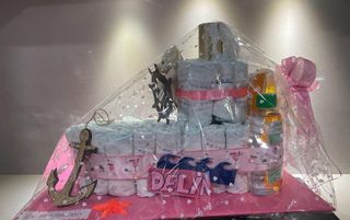 Tarta pañales Barco