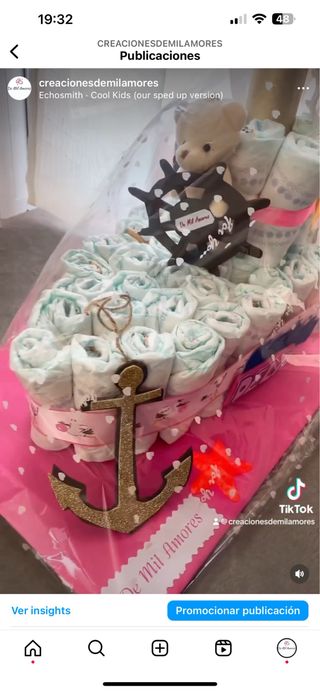 Tarta pañales Barco