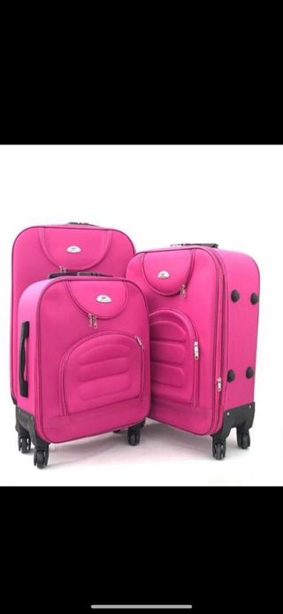 set de tres maletas de telas todos los colore