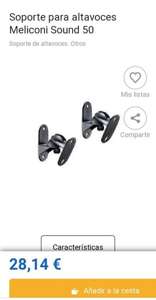 2 Soportes para altavoces marca Meliconi