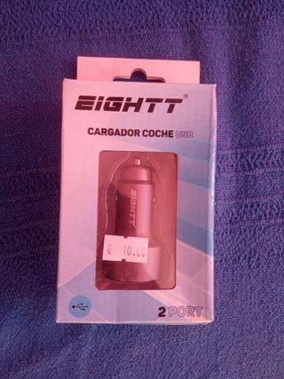 Cargador USB para coche 2 puerto 12W Aluminio