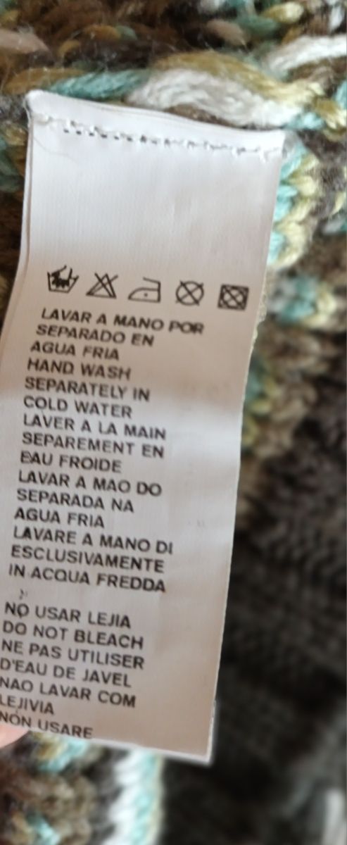 Poncho flecos gris/caqui Espliego