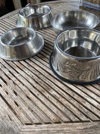 4 comederos de perro de acero inoxidable