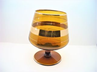 Antiguas Copa Coñac Cristal Ambar