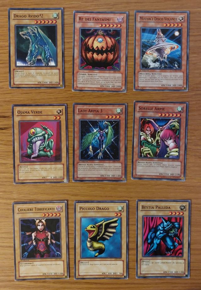 Carte da gioco di Yugioh.
