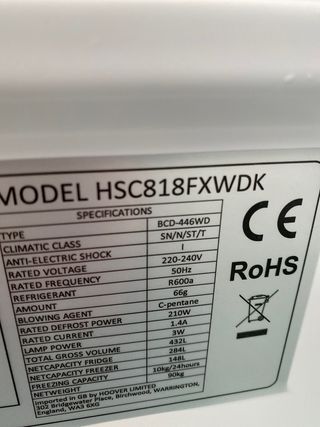 Frigorifico americano 84 cm ancho