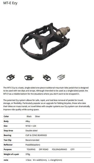 Pedais anti-roubo, Alumínio MKS M-E Ezy