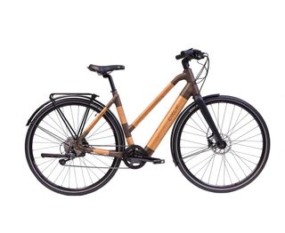 bicicleta elétrica citadina, bambu e linho Cyclik