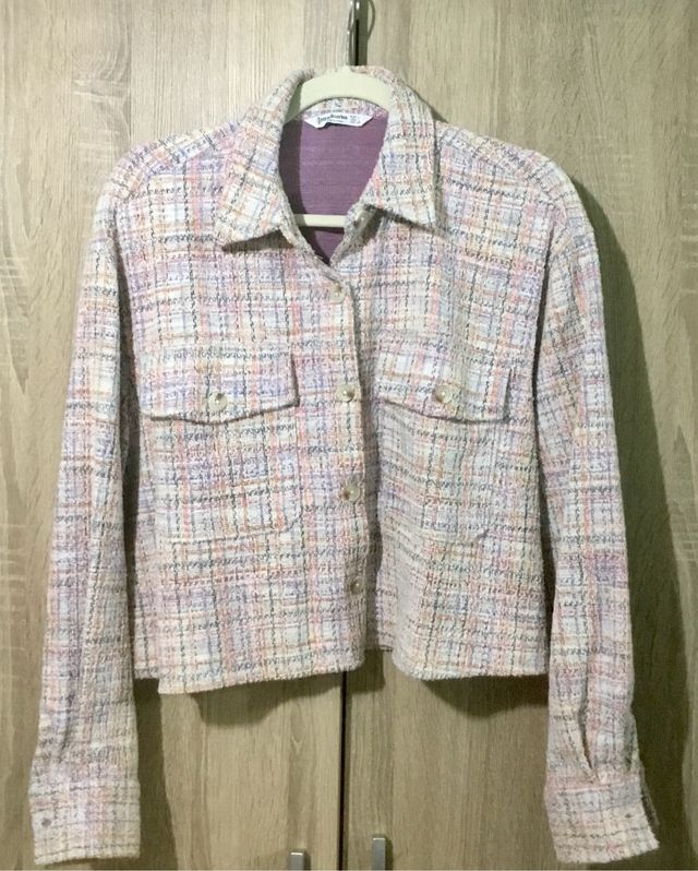 Chaqueta crop Stradivarius L oversize