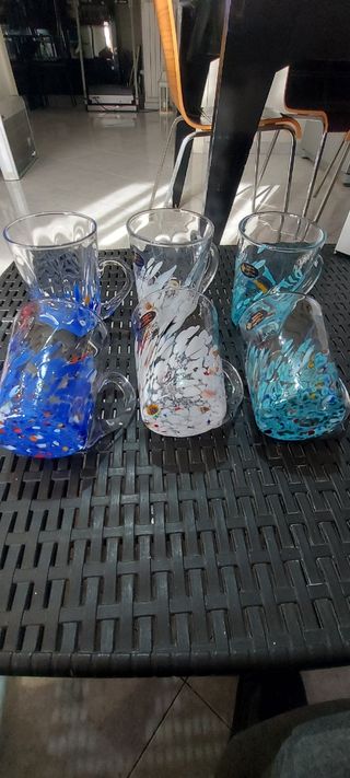 Set 6 bicchieri in vetro di murano 