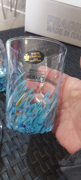 Set 6 bicchieri in vetro di murano 