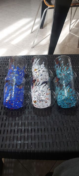 Set 6 bicchieri in vetro di murano 