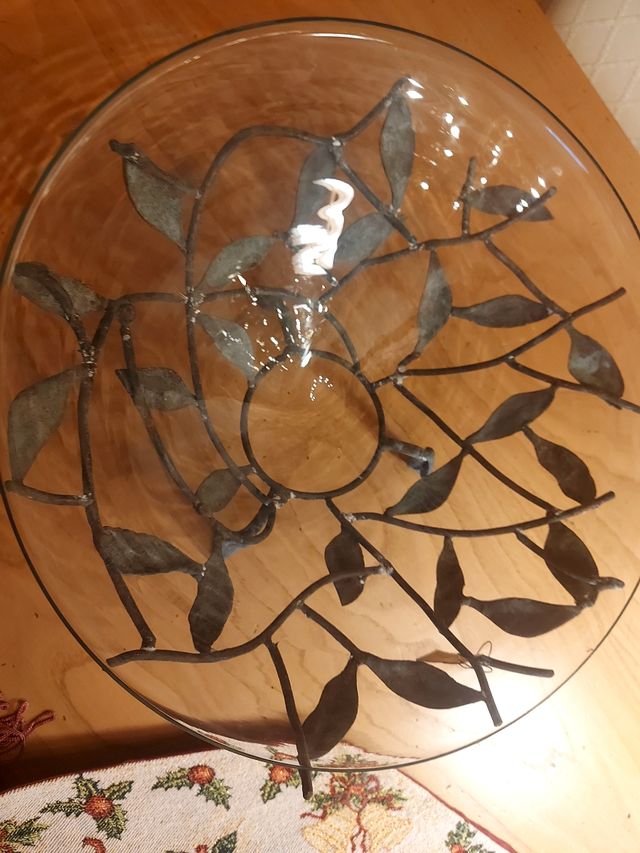 Centrotavola vetro e ferro