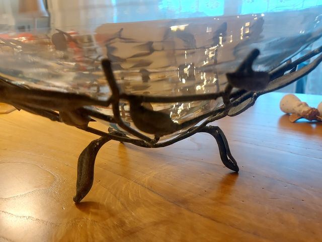 Centrotavola vetro e ferro