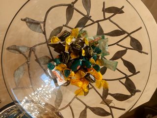 Centrotavola vetro e ferro