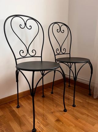 2 sillas hierro forjado