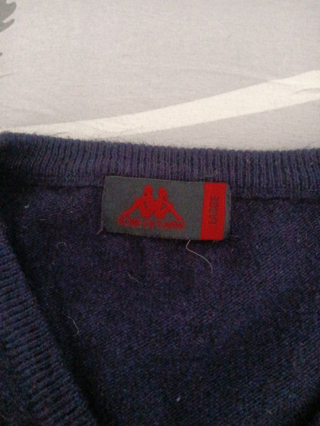 Maglione uomo L lana blu scuro scollo V