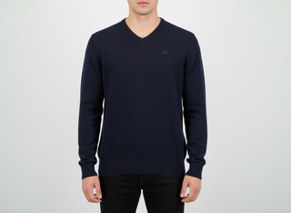 Maglione Kappa Uomo L Blu Navy Lambswool Bologna