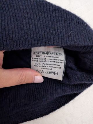 Maglione Kappa Uomo L Blu Navy Lambswool Bologna