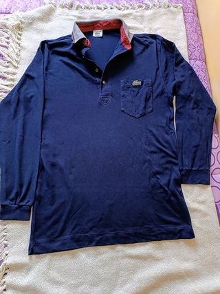 Polo Lacoste manga larga con bolsillo