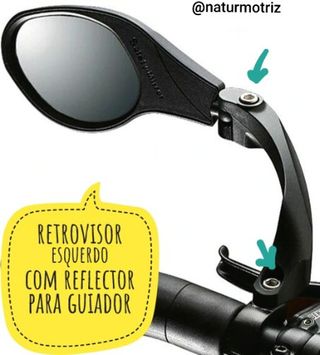 Espelho retrovisor esquerdo retrátil com refletor