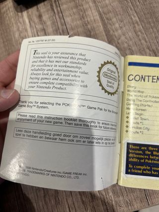 manual pokemon rojo/azul game boy