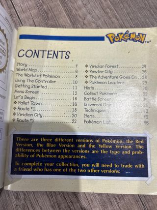 manual pokemon rojo/azul game boy