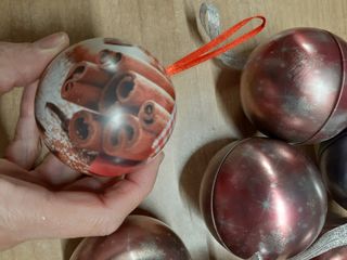 7 palline in metallo x albero di Natale