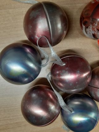 7 palline in metallo x albero di Natale