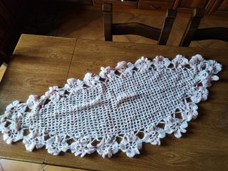 Sciarpina in lana mohair rosa pallido fatta a mano