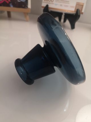 Candelabro de cristal azul