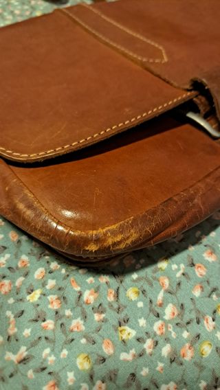 Bolso vintage de cuero auténtico 
