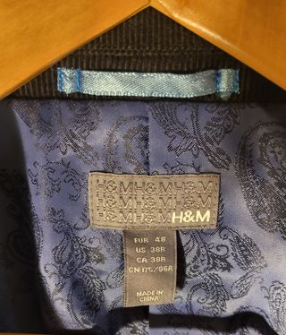 Americana Blazer Pana Azul Hombre