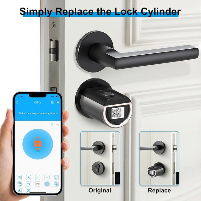 Cerradura inteligente puerta con huella dactilar