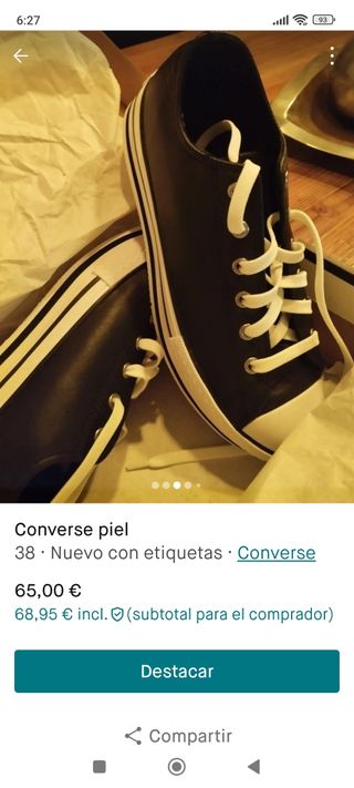 Converse plataforma piel