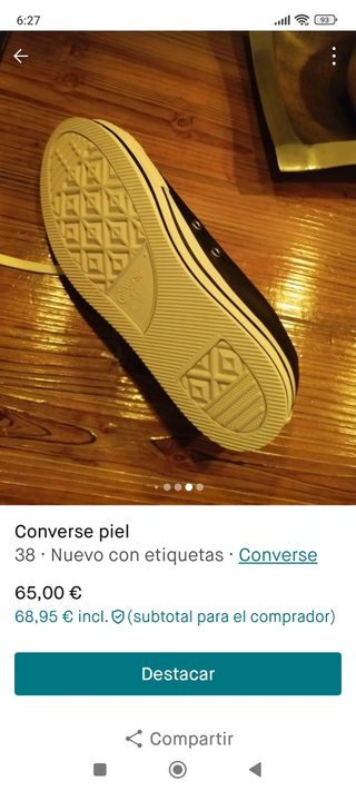 Converse plataforma piel