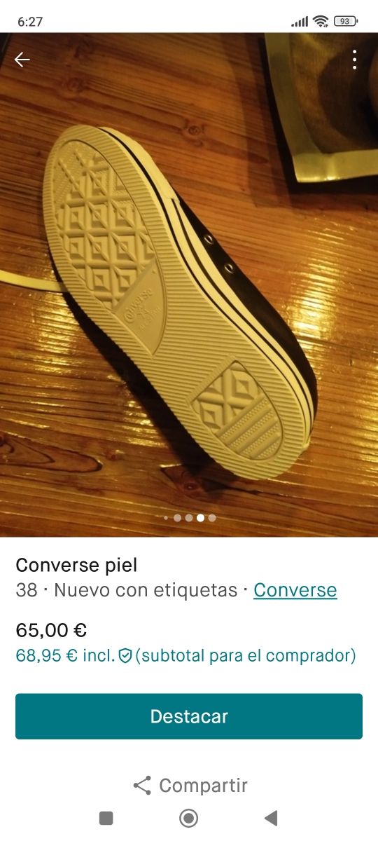 Converse plataforma piel