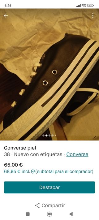 Converse plataforma piel